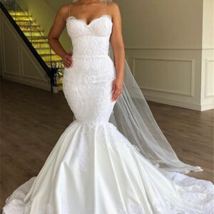 amazing mermaid spaghetti straps sleeveless lace wedding dresses showprettydress