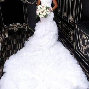 amazing off the shoulder lace wedding dress mermaid ruffless bridal gowns showprettydress