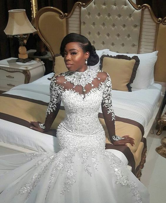 amazingbeads lace appliques high neck wedding dress mermaid bridal dress showprettydress 2 amazingbeads lace appliques high neck wedding dress mermaid bridal dress showprettydress 2