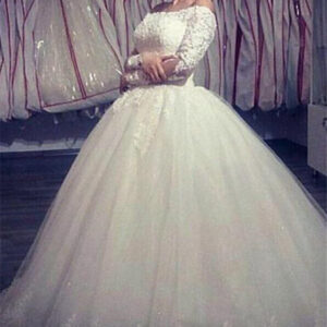 ball gown wedding dresses long sleevess off the shoulderhigh quality bridal gowns showprettydress