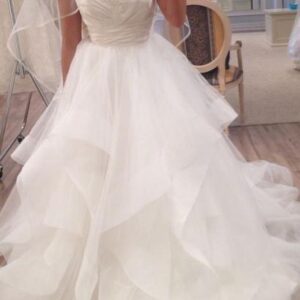 Beach Long A Line Sweetheart Strapless Layered Tulle Wedding Dress