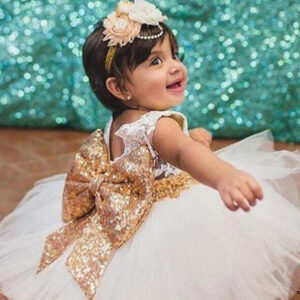 bows sash sleeveless jewel neck formal kids party dresses showprettydress