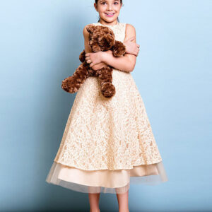 champagne golden jewel neck sleeveless a line lace kids party dresses showprettydress