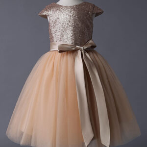 champagne sequined tutu pageant dress toddlers cap sleeves tulle short kids party dresses showprettydress