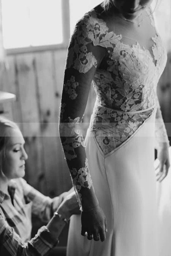 charming white floral lace wedding dress tulle long sleeves garden bridal dress showprettydress 5 charming white floral lace wedding dress tulle long sleeves garden bridal dress showprettydress 5