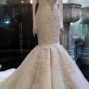 classic mermaid long sleeves bridal gowns lace wedding dresses with sleeves showprettydress