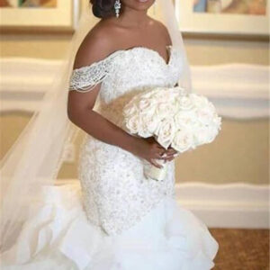 classic off the shoulder appliques sleeveless mermaid lace wedding dress showprettydress