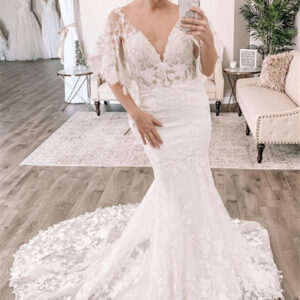 cold shoulder lace mermaid train wedding dresses online showprettydress