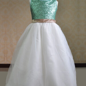 color block flower girl dress sequins sash dress showprettydress