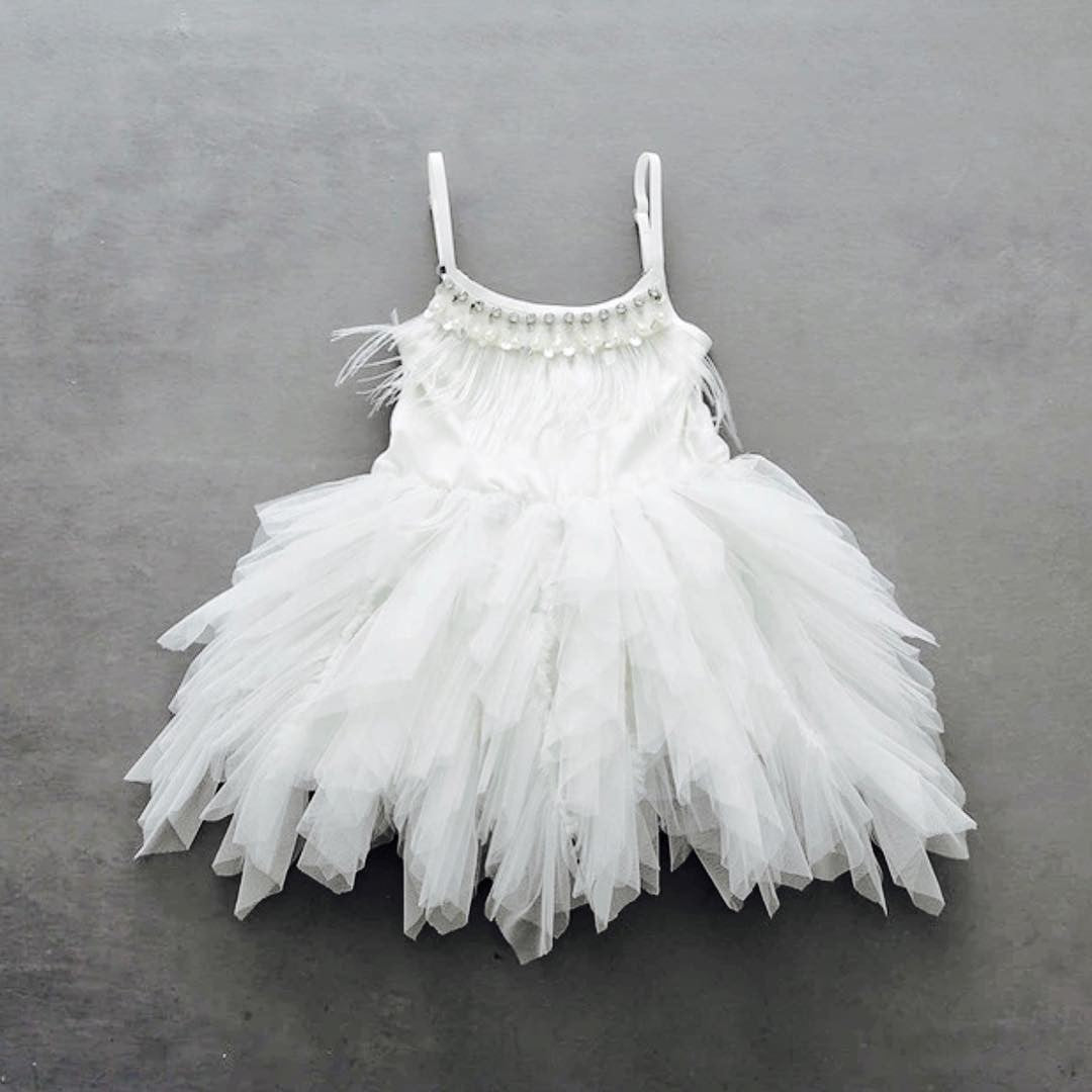 cute a line spaghetti straps feather tea length flower girl dresses showprettydress 4 cute a line spaghetti straps feather tea length flower girl dresses showprettydress 4