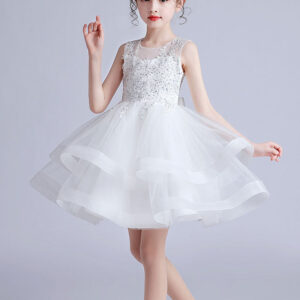 cute jewel neck sleeveless embroidered kids party flower girl dresses showprettydress
