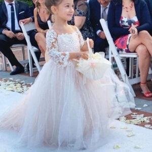 cute long boho lace flower girl dresses with sleeves showprettydress