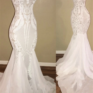 different sweetheart mermaid white summer wedding dresses on sale showprettydress