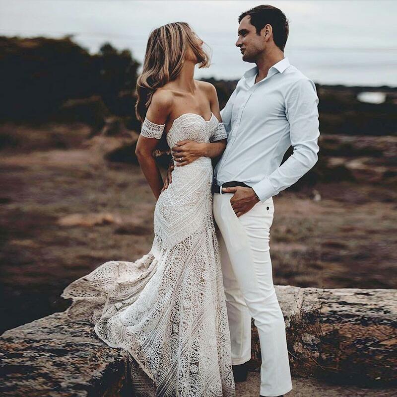 elegnat ivory strapless mermaid lace beach wedding dress online with lace bracelet showprettydress 3 elegnat ivory strapless mermaid lace beach wedding dress online with lace bracelet showprettydress 3