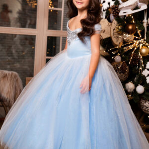 elsa square neck sleeveless lace kids party dresses showprettydress