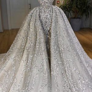 Glitter Mermaid Ball Gown Spaghetti Sequins Tulle party Gown