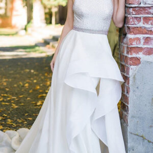 halter sequins aline hi lo simple wedding reception dress showprettydress
