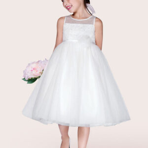 ivory tulle jewel neck sleeveless a line beaded kids social party dresses showprettydress