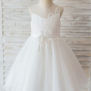 jewel neck lace sleeveless short princess beaded kids social party dresses showprettydress