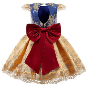 jewel neck short sleeves embroidered kids social party dresses showprettydress