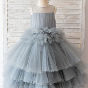 jewel neck sleeveless kids social party dresses showprettydress