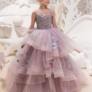 jewel neck sleeveless lace kids social pageant dresses showprettydress