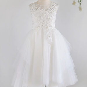 jewel neck sleeveless pearls kids party dresses showprettydress