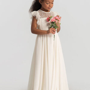 jewel neck sleeveless pleated formal kids flower girl pageant dress showprettydress