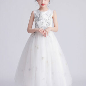 jewel neck tulle sleeveless ankle length princess kids party dresses showprettydress