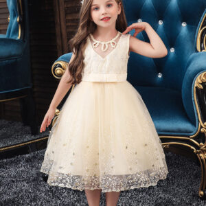 jewel neck tulle sleeveless short princess kids pageant flower girl dresses showprettydress