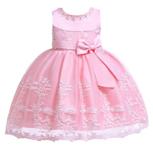 lace bow a line kids short formal party dress showprettydress