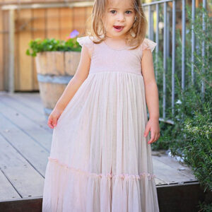 light pink jewel neck sleeveless ankle length a line lace kids party dresses showprettydress
