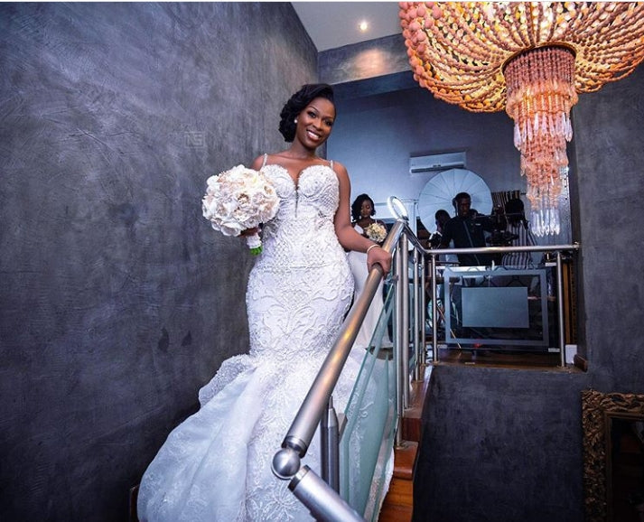 luxurious beaded lace mermaid sweetheart wedding dresses spaghetti straps appliques bridal gowns showprettydress 3 luxurious beaded lace mermaid sweetheart wedding dresses spaghetti straps appliques bridal gowns showprettydress 3