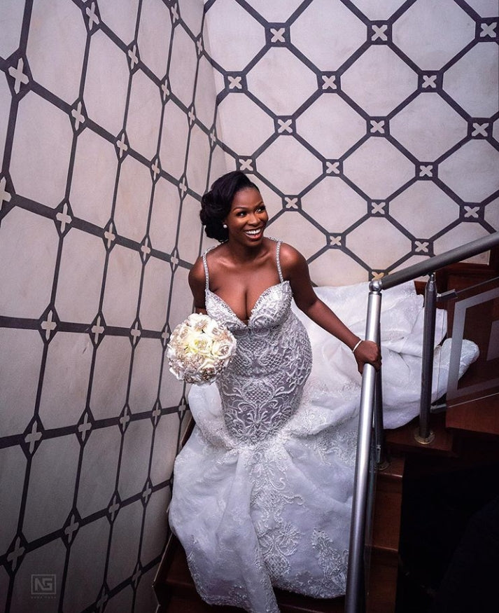 luxurious beaded lace mermaid sweetheart wedding dresses spaghetti straps appliques bridal gowns showprettydress 5 luxurious beaded lace mermaid sweetheart wedding dresses spaghetti straps appliques bridal gowns showprettydress 5