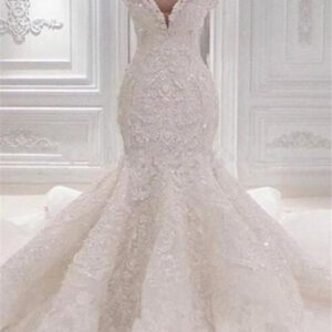 luxurious off the shoulder mermaid wedding dress new arrival lace appliquesbridal gowns showprettydress