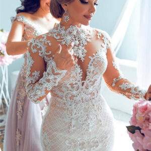 luxurious sweetheart lace tulle mermaid spring wedding dress showprettydress