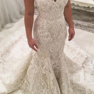 mermaid lace wedding dresses sleeveless classic dresses for weddings showprettydress