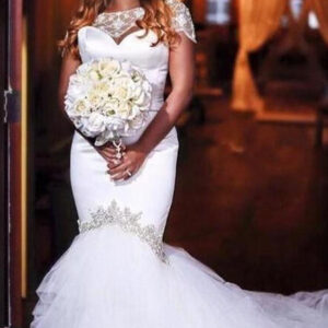 Mermaid Sweetheart Court Train Tulle Lace Beading Wedding Dress