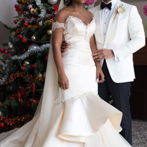Mermaid Sweetheart Floor Length Charmeuse Beaded Wedding Dress