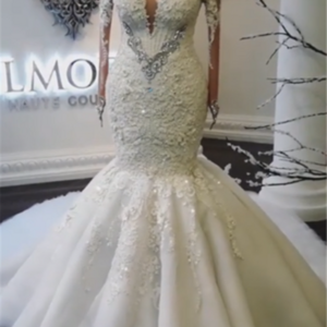 modern crystals long sleevess wedding dresses off the shoulder mermaid bridal gowns showprettydress