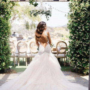 modern mermaid open back wedding dresses new lace bridal gown with long train showprettydress