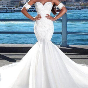 modern mermaid sweetheart modern wedding dresses lace dresses for weddings with choker showprettydress