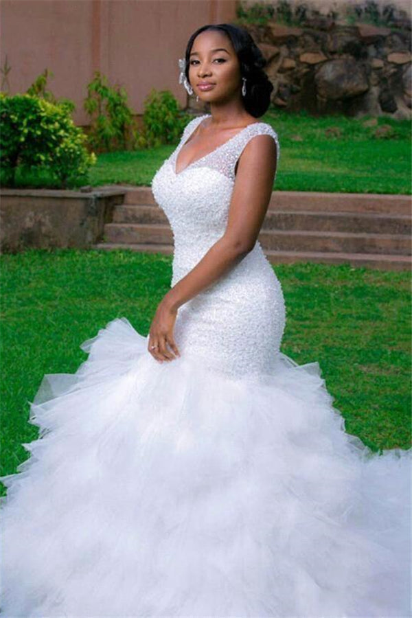 modern mermaid v neck wedding dresses sleeveless beading court train bridal gown showprettydress modern mermaid v neck wedding dresses sleeveless beading court train bridal gown showprettydress