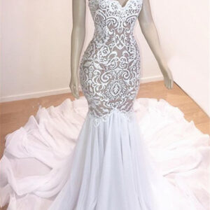 modern straps mermaid appliques wedding dresses ruffless bridal gown showprettydress
