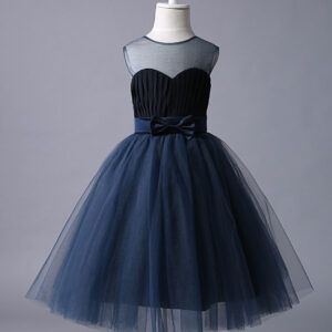 navy blue sweetheart neckline tutu dress bow sash short kids formal party dress showprettydress