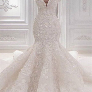 new arrival mermaid vintage wedding dresses online classic v neck lace bridal gowns online showprettydress