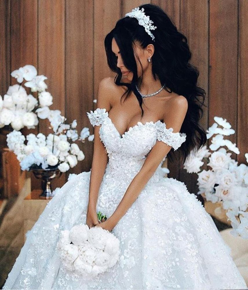 off the shoulder appliques luxurious wedding dresses princess ball gown modern bride dress showprettydress 2 off the shoulder appliques luxurious wedding dresses princess ball gown modern bride dress showprettydress 2