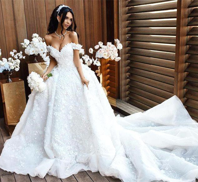 off the shoulder appliques luxurious wedding dresses princess ball gown modern bride dress showprettydress 4 off the shoulder appliques luxurious wedding dresses princess ball gown modern bride dress showprettydress 4
