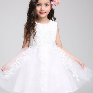 princess flower girl dress lace tulle short beading toddlers pageant dress showprettydress