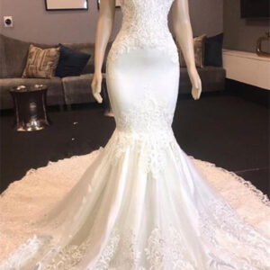princess white sweetheart mermaid court train wedding dresses showprettydress